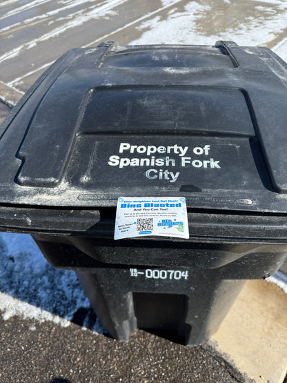 Bin Cleaner Stickers: 3" x 4"  Weather Proof & Water Proof Stickers